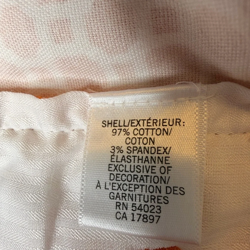 Banana Republic Ryan Fit Orange White Geometric Shorts Size 4 Cotton Stretch
